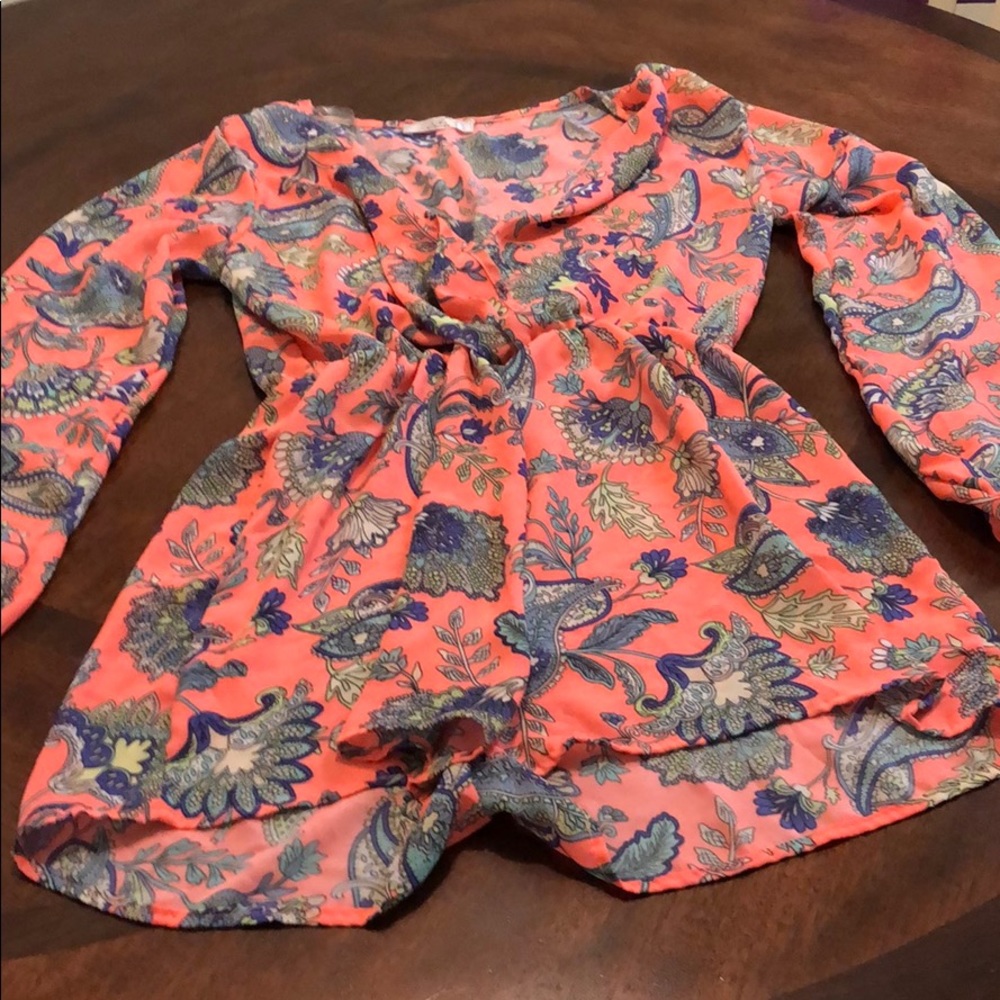 Long sleeves paisley romper